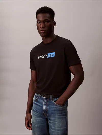 Calvin Klein Jeans Est.1978 Calvin Klein Men's Dual Tone Logo Graphic Classic T-shirt In Brown