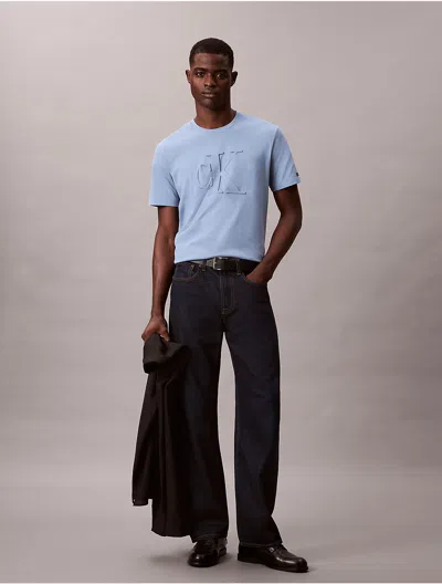 Calvin Klein Jeans Est.1978 Calvin Klein Men's Embossed Monogram Logo Classic T-shirt In Blue