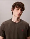 Calvin Klein Jeans Est.1978 Calvin Klein Men's Embroidered Monogram Logo Relaxed T-shirt In Brown