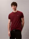Calvin Klein Jeans Est.1978 Calvin Klein Men's Embroidered Monogram Logo Relaxed T-shirt In Burgundy