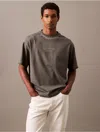 Calvin Klein Jeans Est.1978 Calvin Klein Men's Faded Dye Logo Graphic Classic Crewneck T-shirt In Brown