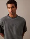 Calvin Klein Jeans Est.1978 Calvin Klein Men's Faded Dye Logo Graphic Classic Crewneck T-shirt In Gray