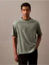 Calvin Klein Jeans Est.1978 Calvin Klein Men's Faded Dye Logo Graphic Classic Crewneck T-shirt In Green