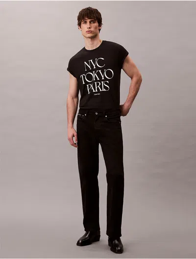 Calvin Klein Jeans Est.1978 Calvin Klein Men's Flagship Cities Graphic Relaxed T-shirt In Black
