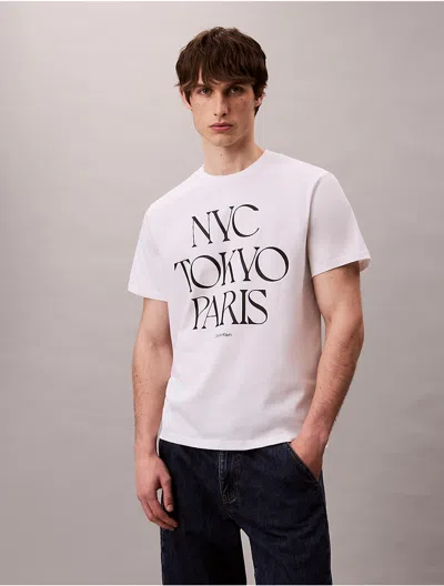 Calvin Klein Jeans Est.1978 Calvin Klein Men's Flagship Cities Graphic Relaxed T-shirt In White