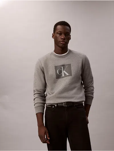 Calvin Klein Jeans Est.1978 Calvin Klein Men's Fleece Layered Monogram Graphic Sweatshirt In Black