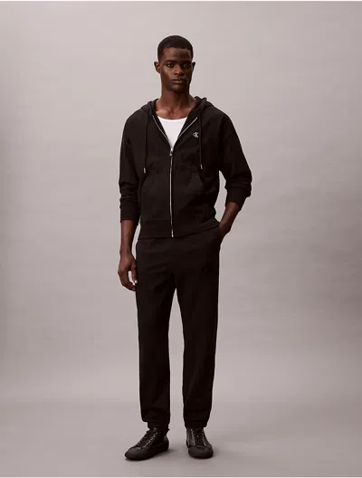 Calvin Klein Jeans Est.1978 Calvin Klein Men's Fleece Monogram Patch Joggers In Black