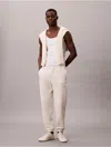 Calvin Klein Jeans Est.1978 Calvin Klein Men's Fleece Monogram Patch Joggers In Neutral