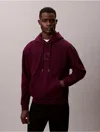 Calvin Klein Jeans Est.1978 Calvin Klein Men's Fleece Monogram Relaxed Hoodie In Burgundy