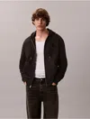 Calvin Klein Jeans Est.1978 Calvin Klein Men's Fleece Monogram Zip Relaxed Hoodie In Black