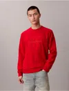 Calvin Klein Jeans Est.1978 Calvin Klein Men's Fleece Velvet Monologo Graphic Relaxed Sweatshirt In Multi