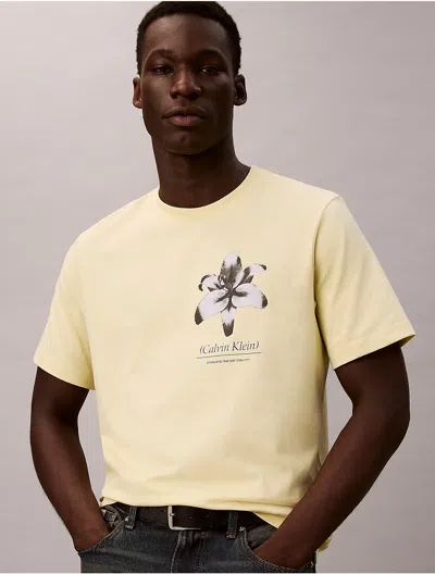 Calvin Klein Jeans Est.1978 Calvin Klein Men's Flower Logo Graphic Relaxed T-shirt In Neutral