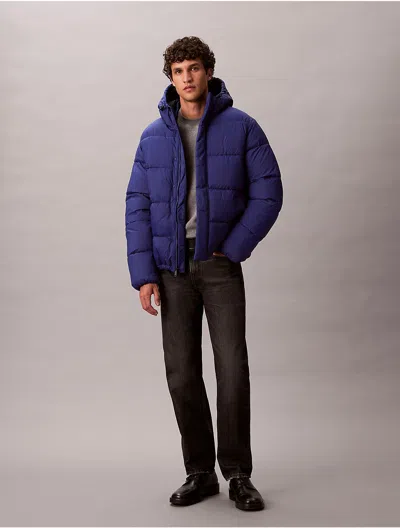 Calvin Klein Jeans Est.1978 Calvin Klein Men's Hooded Puffer Jacket In Blue
