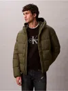 Calvin Klein Jeans Est.1978 Calvin Klein Men's Hooded Puffer Jacket In Green