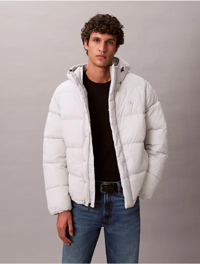 Calvin Klein Jeans Est.1978 Calvin Klein Men's Hooded Puffer Jacket In White