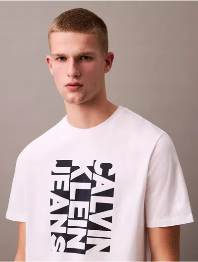 Calvin Klein Jeans Est.1978 Calvin Klein Men's Lateral Logo Graphic Classic T-shirt In White