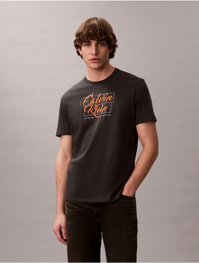 Calvin Klein Jeans Est.1978 Calvin Klein Men's Layered Script Logo Graphic Classic T-shirt In Black