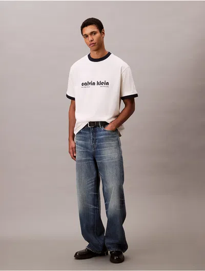 Calvin Klein Jeans Est.1978 Retro Ringer T-shirt In White