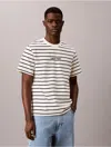 Calvin Klein Jeans Est.1978 Calvin Klein Men's Logo Graphic Stripe Relaxed T-shirt In Tofu