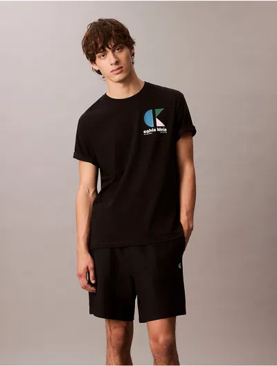 Calvin Klein Jeans Est.1978 Pop Art Back Print T-shirt In Black