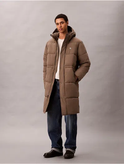 Calvin Klein Jeans Est.1978 Calvin Klein Men's Long Puffer Coat In Animal Print