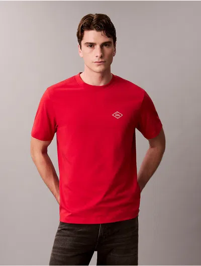 Calvin Klein Jeans Est.1978 Calvin Klein Men's Matchbox Logo Graphic Relaxed T-shirt In Red