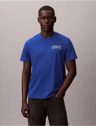 Calvin Klein Jeans Est.1978 Calvin Klein Men's Metallic Monogram Logo Relaxed T-shirt In Blue