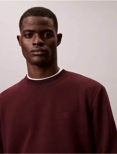 Calvin Klein Jeans Est.1978 Calvin Klein Men's Monogram Fleece Crewneck Sweatshirt In Red