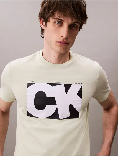 Calvin Klein Jeans Est.1978 Calvin Klein Men's Monogram Logo Box Graphic Classic T-shirt In Neutral