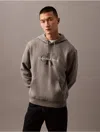 Calvin Klein Jeans Est.1978 Calvin Klein Men's Monogram Logo Fleece Hoodie In Gray