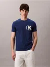 Calvin Klein Jeans Est.1978 Calvin Klein Men's Monogram Logo Macro Sport Graphic Classic T-shirt In Blue