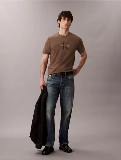 Calvin Klein Jeans Est.1978 Calvin Klein Men's Monogram Logo Tee In Brown