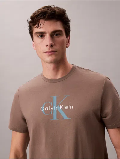 Calvin Klein Jeans Est.1978 Calvin Klein Men's Monogram Logo Tee In Brown