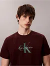 Calvin Klein Jeans Est.1978 Calvin Klein Men's Monogram Logo Tee In Burgundy
