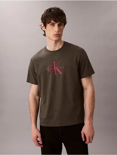 Calvin Klein Jeans Est.1978 Calvin Klein Men's Monogram Logo Tee In Green
