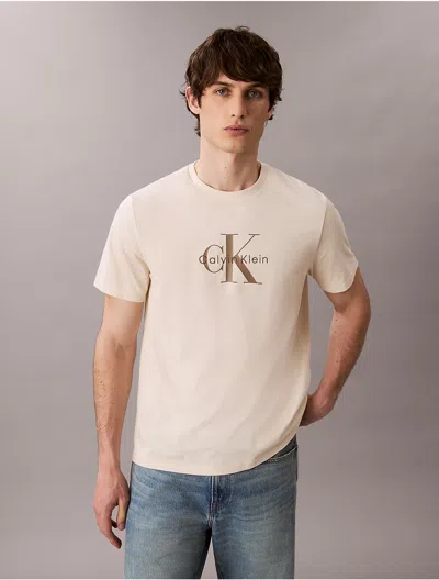 Calvin Klein Jeans Est.1978 Calvin Klein Men's Monogram Logo Tee In Neutral