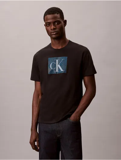 Calvin Klein Jeans Est.1978 Calvin Klein Men's Monogram Overlap Graphic Classic T-shirt In Black
