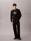 Calvin Klein Jeans Est.1978 Calvin Klein Men's Monologo Fleece Crewneck Sweatshirt In Black