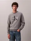 Calvin Klein Jeans Est.1978 Calvin Klein Men's Monologo Fleece Crewneck Sweatshirt In Gray