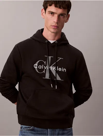Calvin Klein Jeans Est.1978 Calvin Klein Men's Monologo Fleece Hoodie In Black
