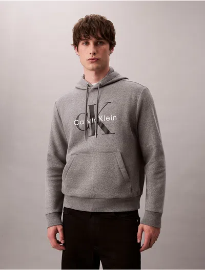 Calvin Klein Jeans Est.1978 Calvin Klein Men's Monologo Fleece Hoodie In Gray