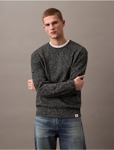 Calvin Klein Jeans Est.1978 Calvin Klein Men's Mouline Heather Relaxed Sweater In Black