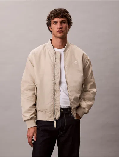 Calvin Klein Jeans Est.1978 Calvin Klein Men's Nylon Bomber Jacket In Neutral
