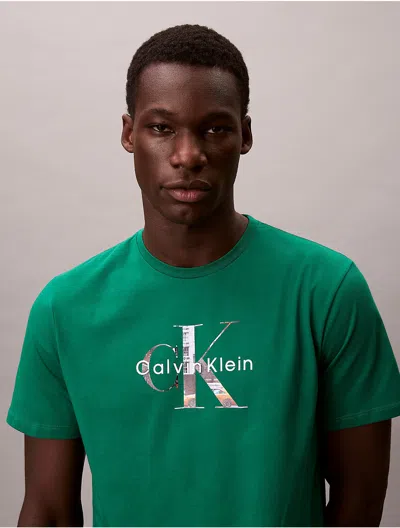 Calvin Klein Jeans Est.1978 Calvin Klein Men's Photo Monologo Graphic Classic T-shirt In Green