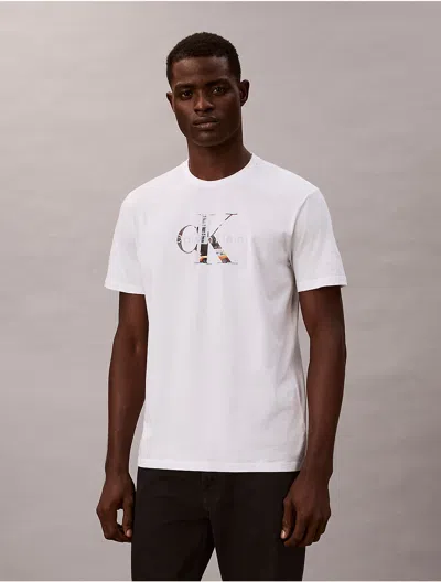 Calvin Klein Jeans Est.1978 Calvin Klein Men's Photo Monologo Graphic Classic T-shirt In White
