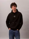 Calvin Klein Jeans Est.1978 Calvin Klein Men's Premium Fleece Monogram Logo Hoodie In Black