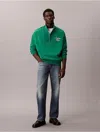 Calvin Klein Jeans Est.1978 Calvin Klein Men's Premium Fleece Relaxed Quarter Zip Sweatshirt In Green