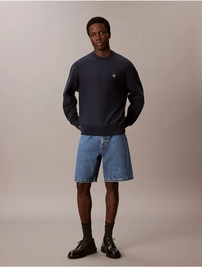 Calvin Klein Jeans Est.1978 Calvin Klein Men's Premium Fleece Relaxed Sweatshirt In Blue