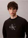 Calvin Klein Jeans Est.1978 Calvin Klein Men's Premium Terry Monogram Logo Relaxed Sweatshirt In Black