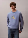 Calvin Klein Jeans Est.1978 Calvin Klein Men's Premium Terry Monologo Relaxed Sweatshirt In Blue